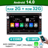 Carplay 7'' Android 14 For VW Passat Sharan Lupo Transporter T5 Seat Alhambra Skoda Superb Peugeot 307 2 din